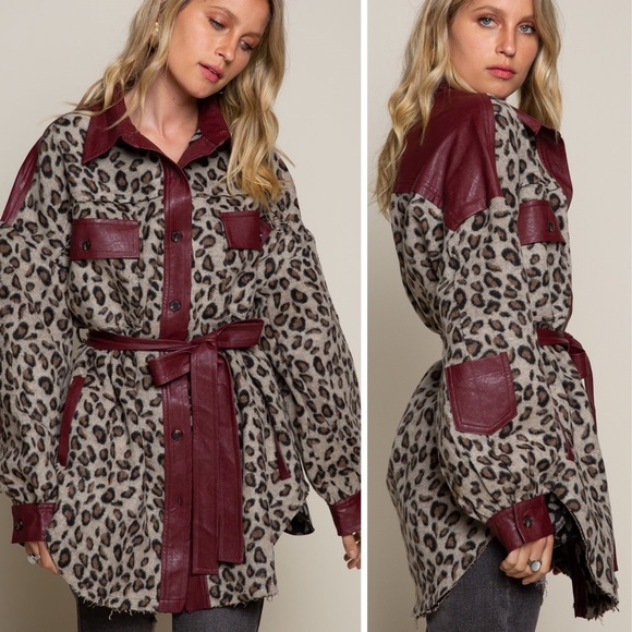 FINAL PRICE DROP Leopard Print Leather Trench Coat - Picture 5 of 8